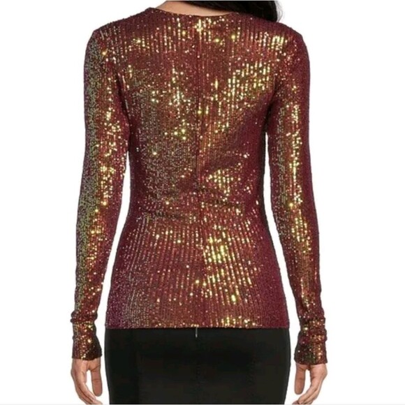 Free People Gold Rush Long Sleeve in Wine Combo Size XS - Picture 3 of 6